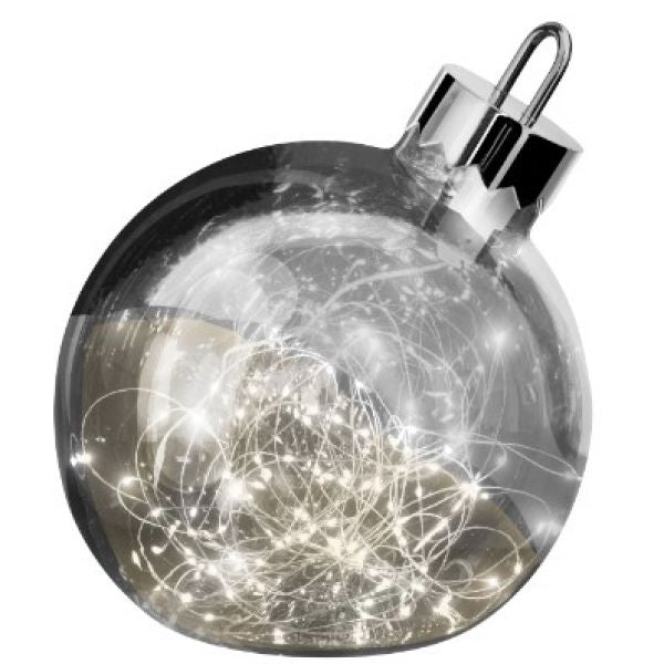 Boule de Noël XXL avec LED, Smoke - D : 20 cm