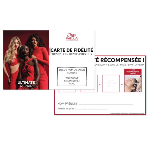Lot de 100 cartes de fidélité personnalisées