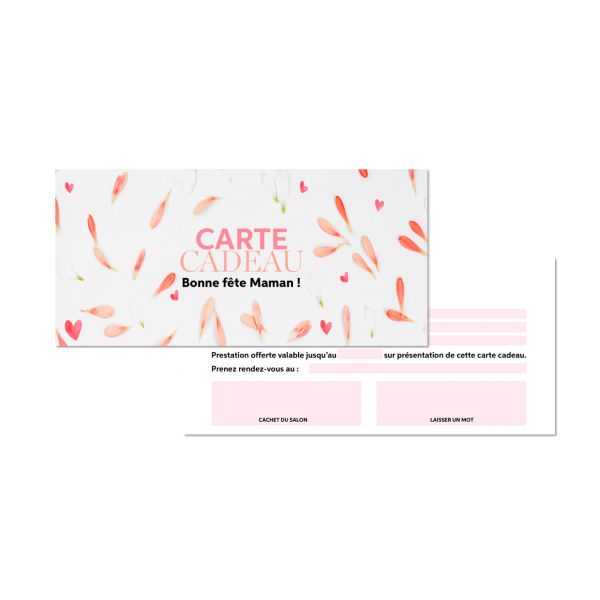 Lot de 50 cartes cadeaux Fête des Mères recto/verso 21x10 cm