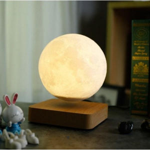 Moonlight – Lune en lévitation sur base bois clair