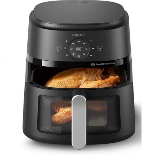Airfryer 6.2L noir avec fenetre de cuisson