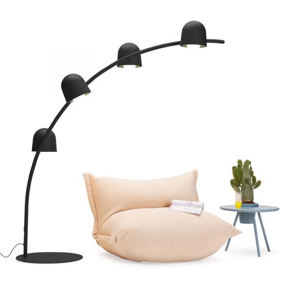 Big Lebow Lampadaire à arc Anthracite