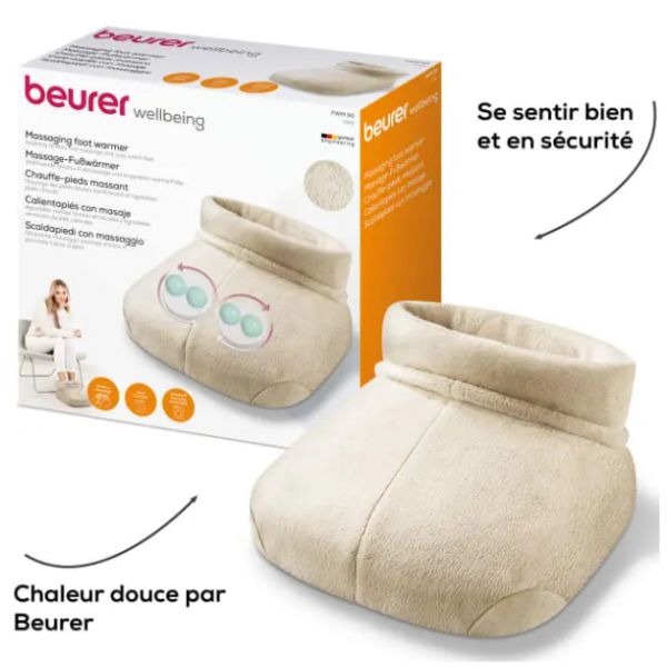 Chauffe-pieds en fibre polaire avec fonction de massage Beurer