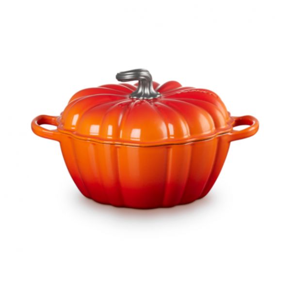 Cocotte Citrouille en fonte émaillée 24cm volcanique Le Creuset