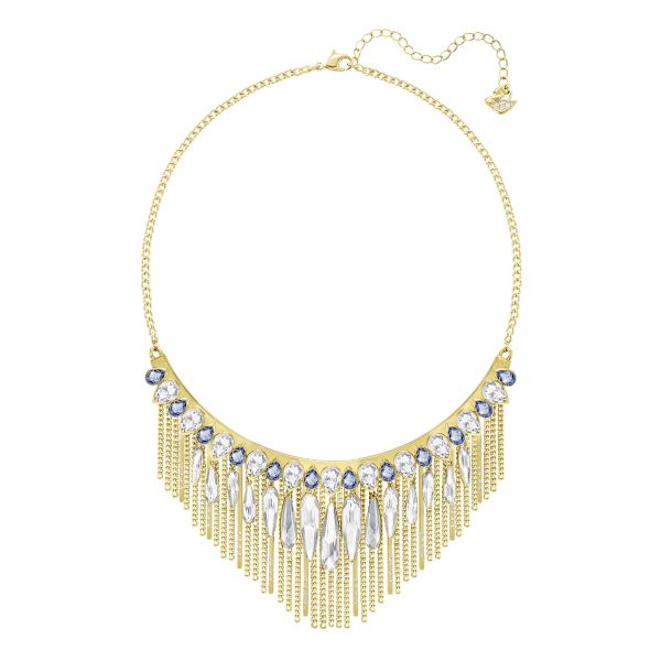 Collier Gipsy Large bleu plaqué or rose Swarovski