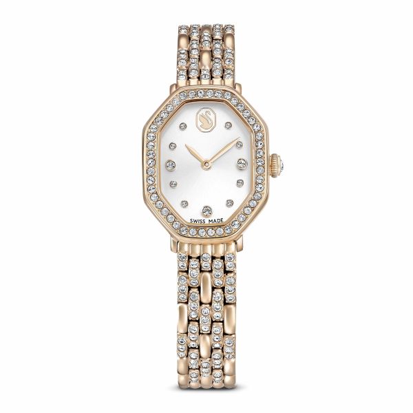 Montre Dextera octagon, Bracelet en métal, Ton doré, Finition or rose