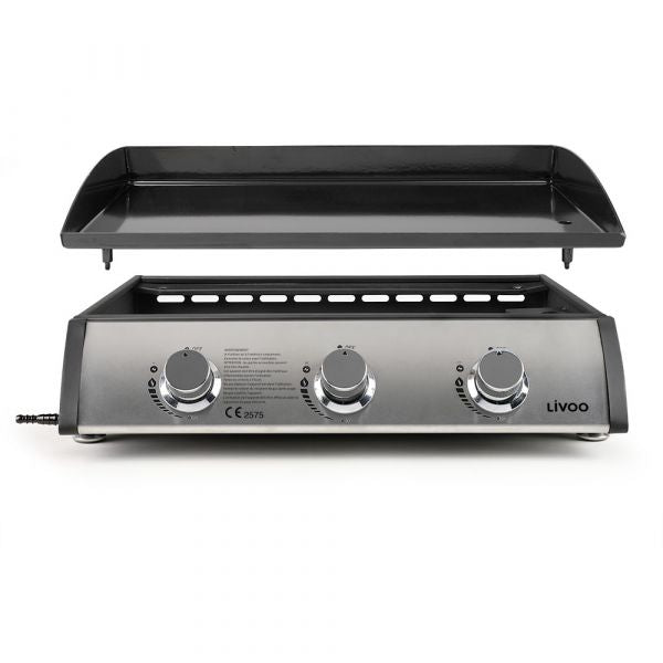 Plancha gaz 3 bruleurs inox