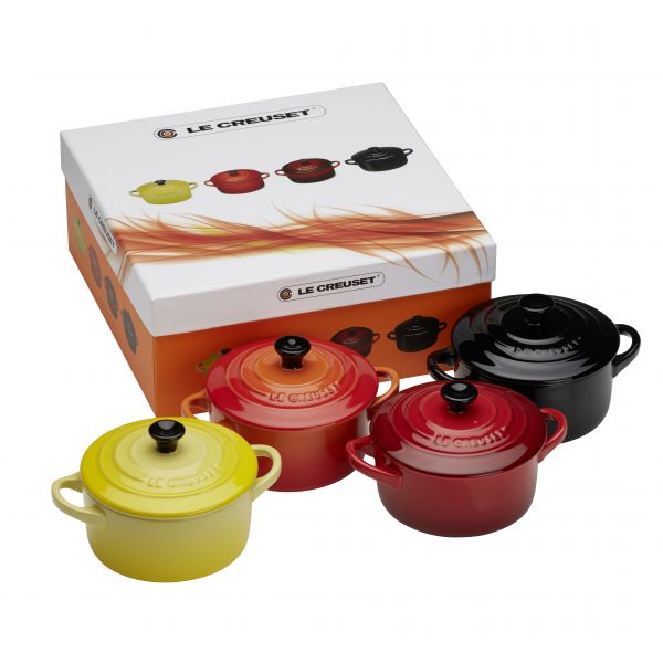 Set de 4 mini cocottes 10 cm Feu