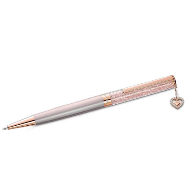 Stylo à bille en cristal rose et or Swarovski