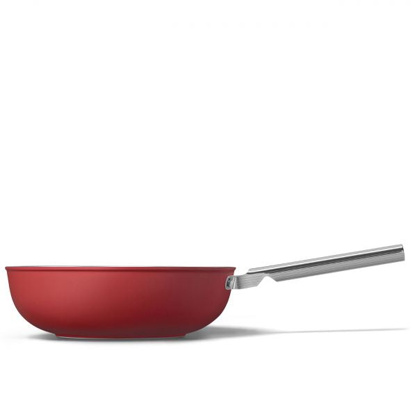 Wok 30cm rouge mat Smeg