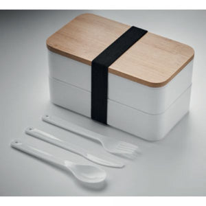 Lunch Box deux étages avec couvercles en bambou