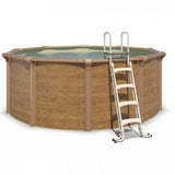 Piscine hors sol acier ronde aspect bois OSMOSE