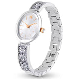 Montre Crystal Rock Oval Bracelet en cristal, Blanc, Acier inoxydable