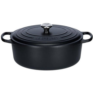 Cocotte ovale 35 cm en fonte noire matte