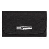Portefeuille roseau cuir noir Longchamp