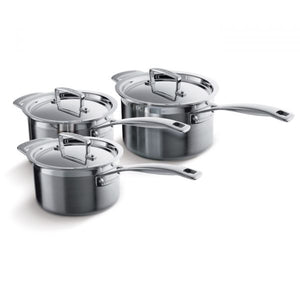 Set 3 casseroles inox class 16, 18, 20 cm + couvercle