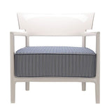 Fauteuil CARA outdoor Ivoire/fibre teinté bleu