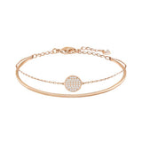 Bracelet jonc Ginger Blanc plaqué Or Rose Swarovsk