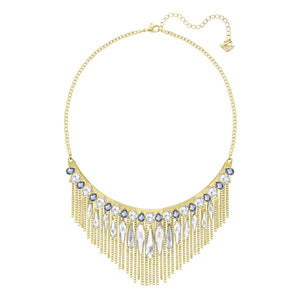 Collier Gipsy Large bleu plaqué or rose Swarovski