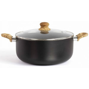 Faitout Ø 28 cm aspect pierre et bois