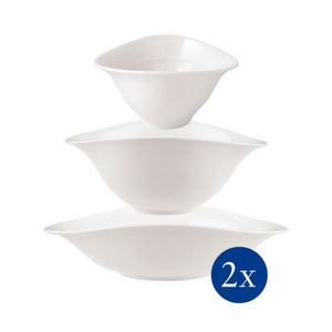 Vapiano trio de coupes, 6 pièces, Porcelaine Premium, blanc