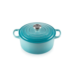 Cocotte ronde en fonte émaillée 24cm Bleu Caraibes