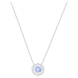 Collier Swarovski Sparkling Dance Rond, Bleu, Métal rhodié