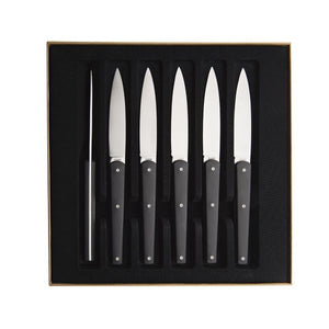 coffret de 6 pièces, le couteau à steak MIRAGE ANTHRACITE