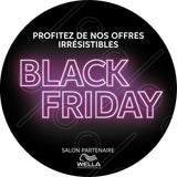 1 autocollant de vitrine personnalisé 20 x 20 cm BLACK FRIDAY ROND