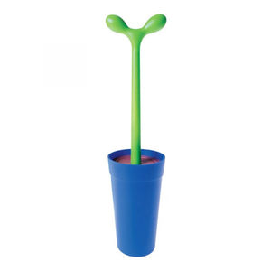 Balayette pour toilette en résine thermoplastique, bleu.