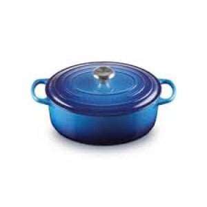 Cocotte ovale en fonte émaillée 29cm azur