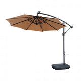 Parasol rond déporté 250cm avec LED beige