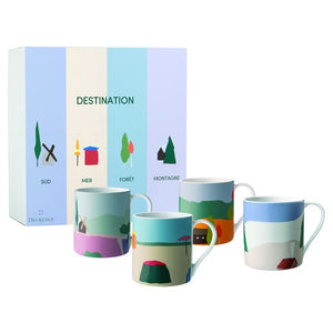coffret 4 mugs 30 cl Destination