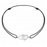 Bracelet femme sur cordon Double coeur R9