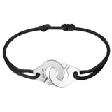 Bracelet femme sur cordon Menottes R12 en or blanc