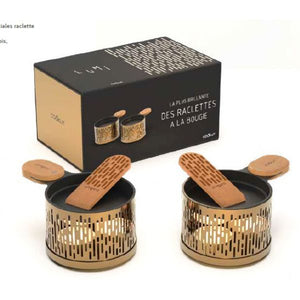 Set de 2 raclettes individuelles à la bougie Edition Or