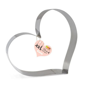 Cercle à pâtisserie emporte-pièce cœur en inox 27cm XXL