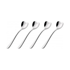 Set de 4 Cuillères à café coeur en acier Alessi