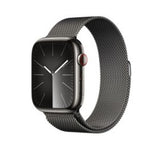 Apple Watch Series 9 GPS Cellular, Boîtier acier 45 mm, Milanais