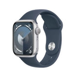 AppleWatch 9 GPS, Boîtier alu argent 41 mm, B. Sport bleu orage - S/M