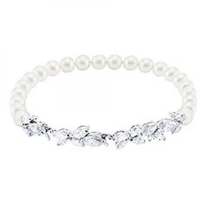 BRACELET LOUISON PEARL, BLANC, MÉTAL RHODIÉ