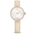 Montre Certa, Bracelet en cuir, Beige, Finition or rose