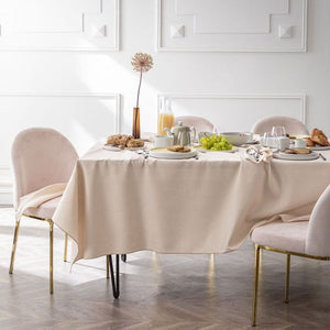 Nappe rectangulaire 180x250 cm NUANCES COTON & LIN NUDE
