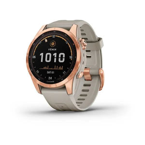 Montre connectée fenix 7S, Solar, Rose Gold avec bracelet beige sable