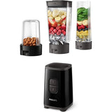 Mini-Blender Noir 350 W, avec gourde et son hachoir